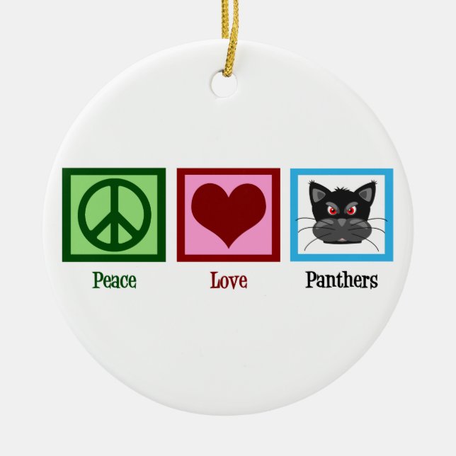 Ornement En Céramique Panthers Peace Love (Devant)
