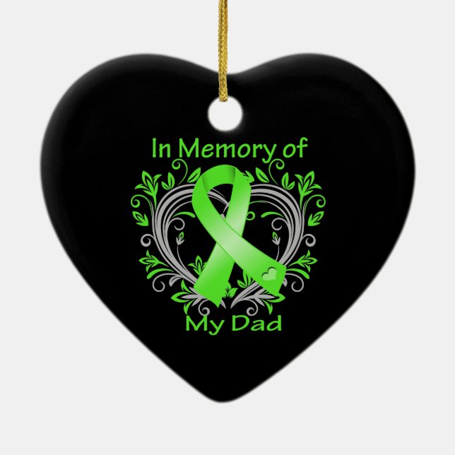 Ornement En Céramique Papa - En Mémoire Lymphome Coeur (Dos)