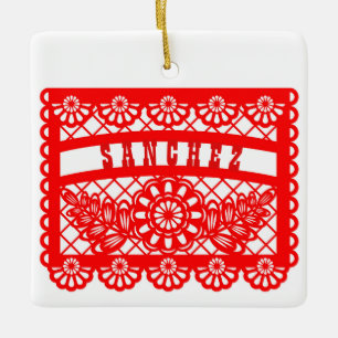 Ornement En Céramique Papel Picado Personnalisé