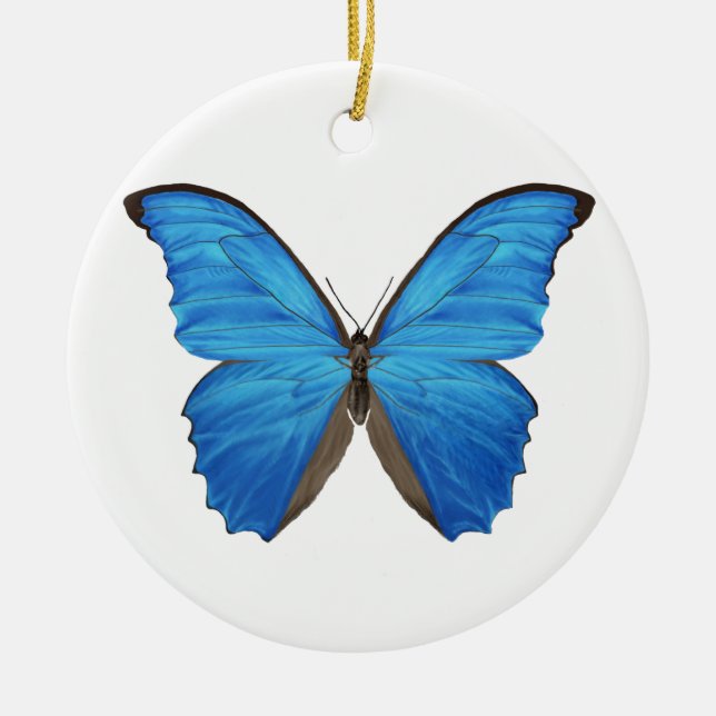 Ornement En Céramique Papillon bleu de Morpho (Devant)