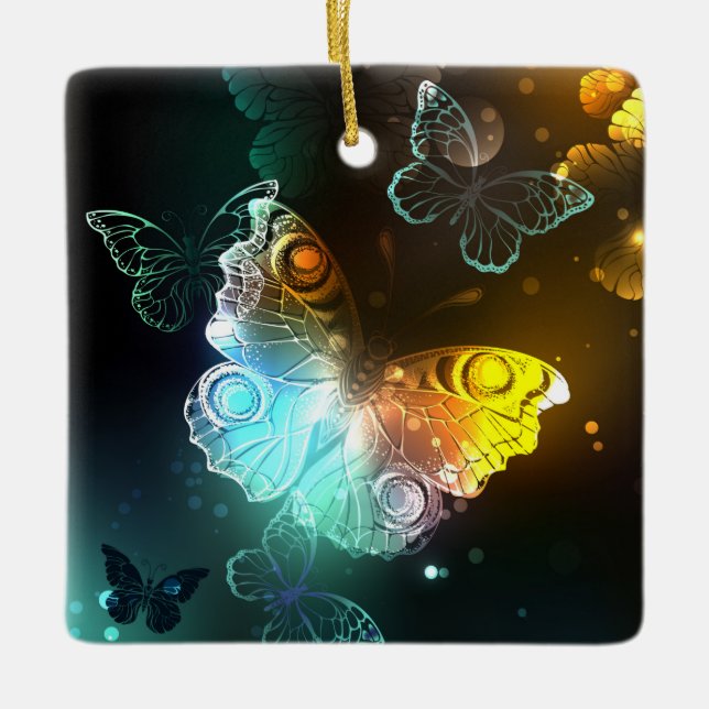 Ornement En Céramique Papillon lumineux et papillons de nuit (Devant)