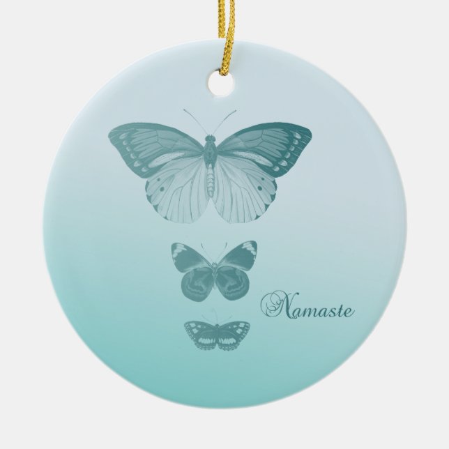 Ornement En Céramique Papillons de Namaste (Devant)