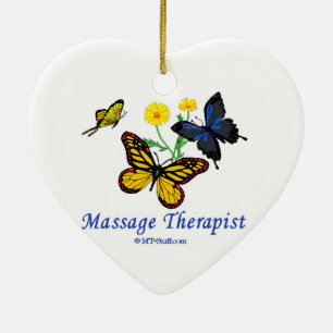 Ornement En Céramique Papillons de thérapeute de massage