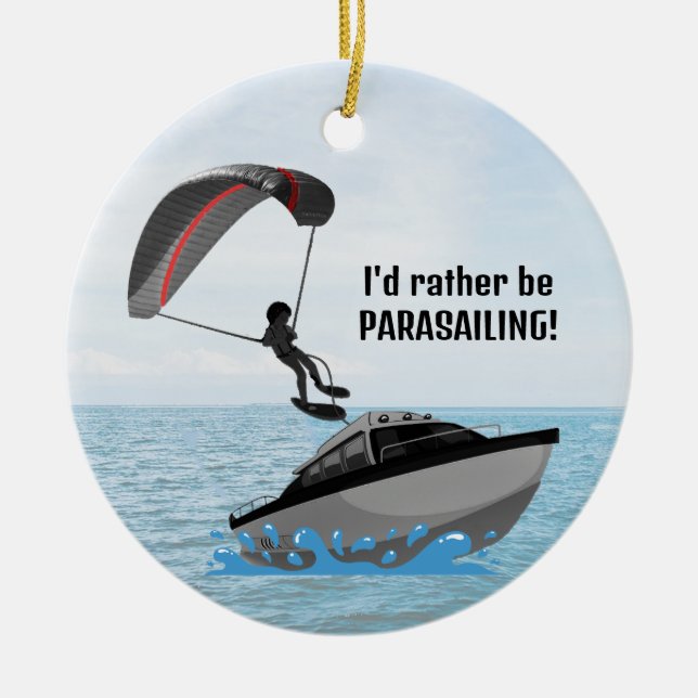 Ornement en céramique parachute personnalisé (Devant)