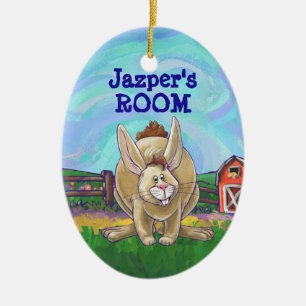 Ornement En Céramique Parade animalière sur lapin mignon