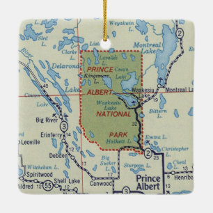 Ornement En Céramique Parc national de Prince Albert Carte Vintage