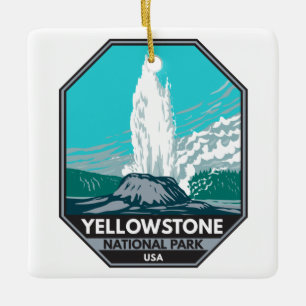 Ornement En Céramique Parc national de Yellowstone Castle Geyser Vintage