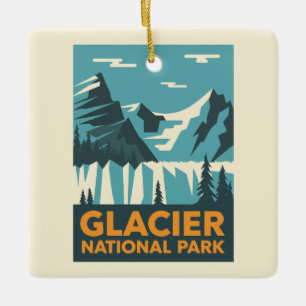 Ornement En Céramique Parc national du Glacier vintage