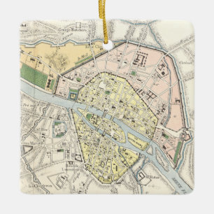 Ornement En Céramique Paris, France : Carte historique et vintage