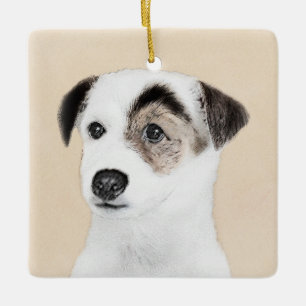 Ornement En Céramique Parson Jack Russell Terrier Peinture - Chien Art