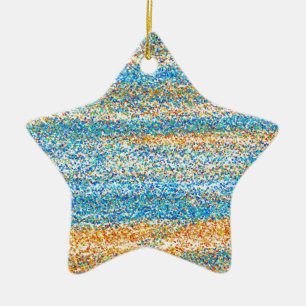 Ornement En Céramique Parties scintillant Gold Blue Abstrait