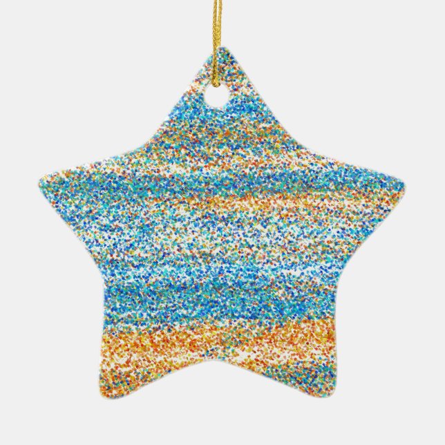 Ornement En Céramique Parties scintillant Gold Blue Abstrait (Devant)