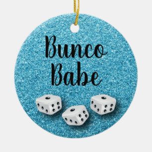 Ornement En Céramique Parties scintillantes bleues de Bunco de Faux