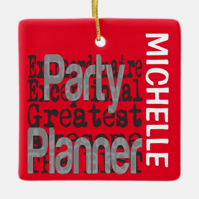 Ornement En Céramique Party Planner Extraordinaire PERSONNALISÉ (Devant)