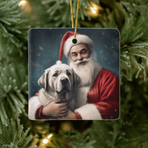 Ornement En Céramique Pasteur anatolien avec Noël du Père Noël