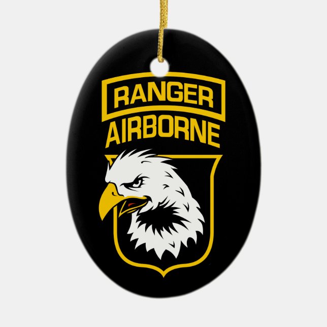 Ornement En Céramique Patch d'aigle aéroporté du Ranger (Devant)