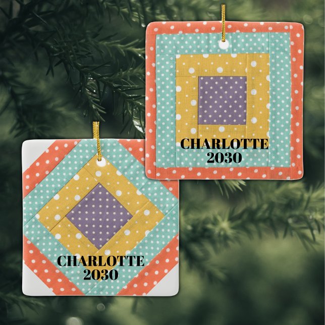 Ornement En Céramique Patchwork personnalisé (Créateur téléchargé)