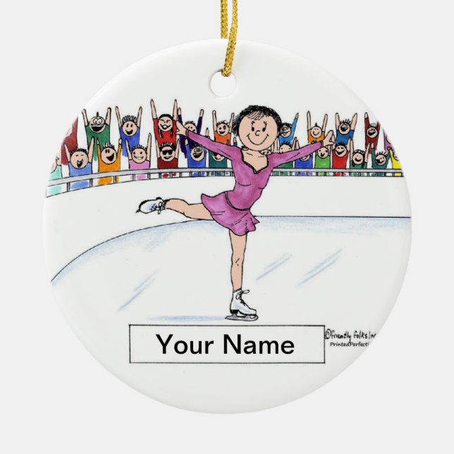Ornement En Céramique Patineuse sur glace - Femme (Devant)
