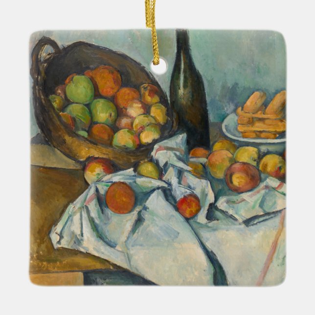 Ornement En Céramique Paul Cezanne - Le panier de pommes (Devant)
