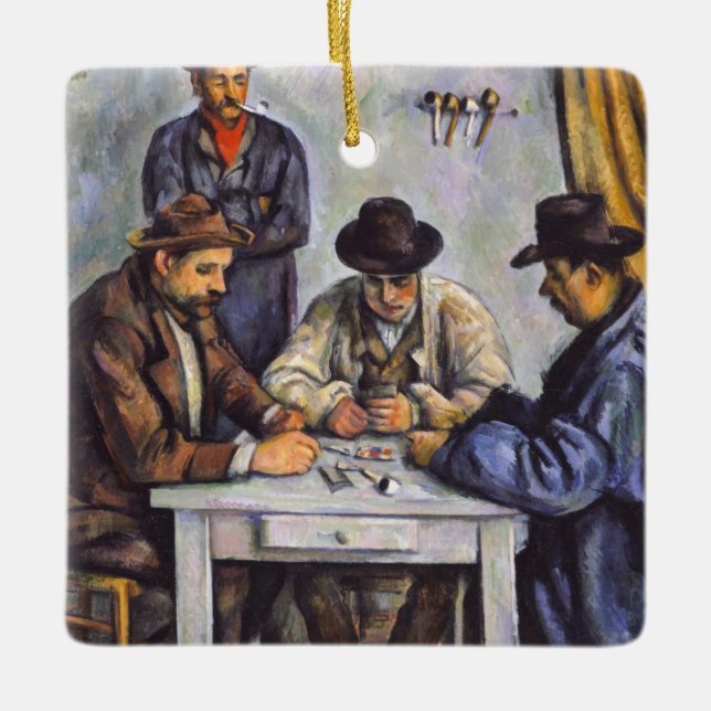 Ornement En Céramique Paul Cezanne - Les Joueurs De Cartes (Devant)