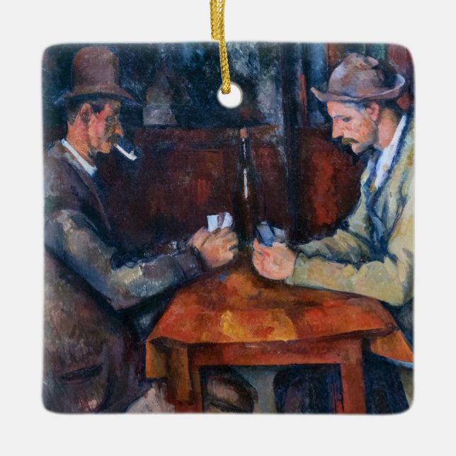 Ornement En Céramique Paul Cezanne - Les Joueurs De Cartes (Devant)