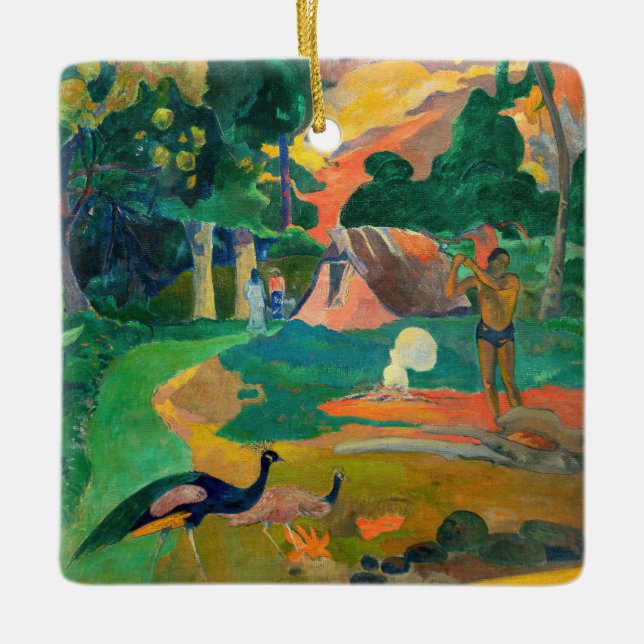 Ornement En Céramique Paul Gauguin - Paysage avec Peacocks / Matamoe (Devant)