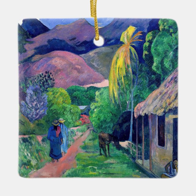 Ornement En Céramique Paul Gauguin - Rue à Tahiti (Devant)