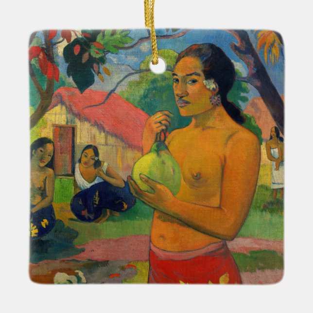 Ornement En Céramique Paul Gauguin - Une femme tenant un fruit (Devant)