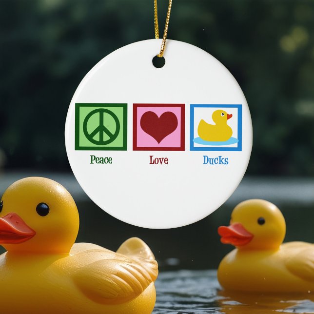 Ornement En Céramique Peace Loks Cute Duck Mascot Noël (Créateur téléchargé)