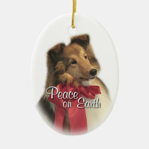 Ornement En Céramique Peace Sheltie