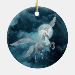 Ornement En Céramique Pegasus clair de lune