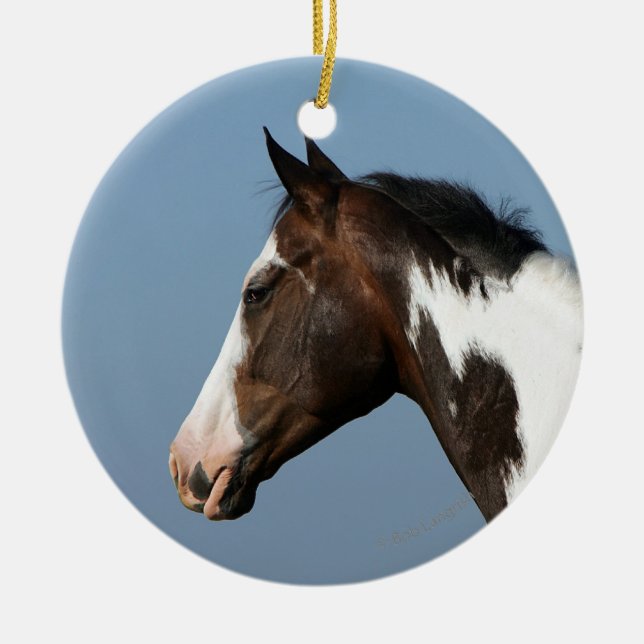 Ornement En Céramique Peignez le Headshot 1 de cheval (Devant)