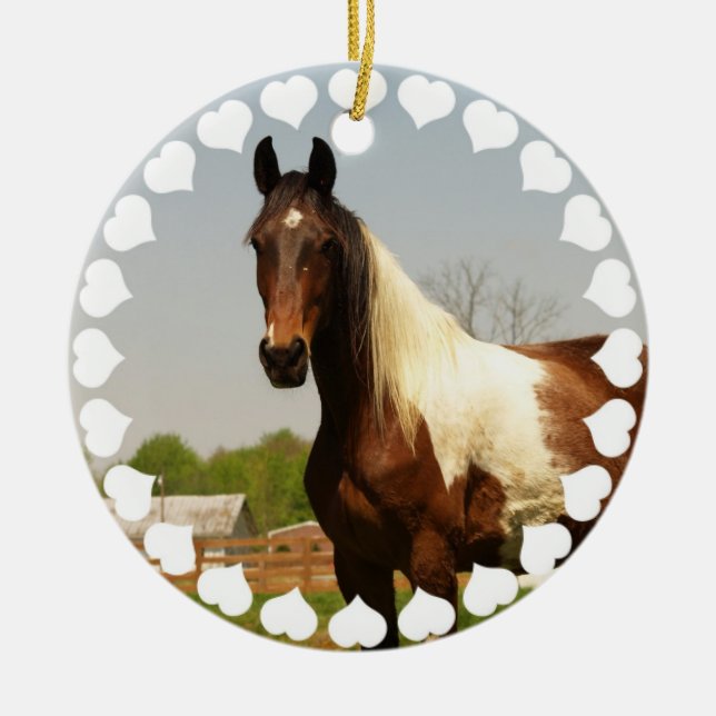 Ornement En Céramique Peignez l'ornement de cheval (Devant)