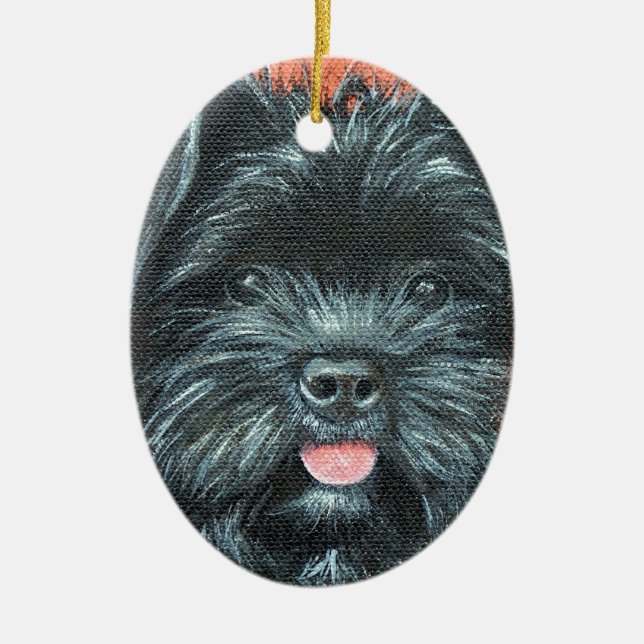 Ornement En Céramique Peinture de chien de Terrier mignon (Devant)