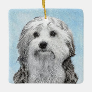 Ornement En Céramique Peinture de Lowchen - Cute Original Dog Art