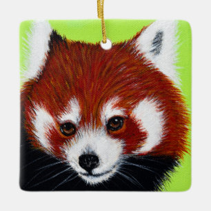 Ornement En Céramique Peinture de panda rouge