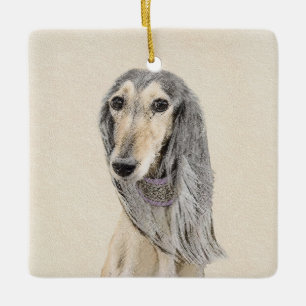Ornement En Céramique Peinture de Saluki (Faune) - Cute Original Chien A