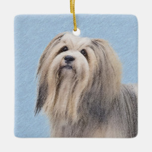Ornement En Céramique Peinture Havanaise (Argent) - Cute Original Chien 