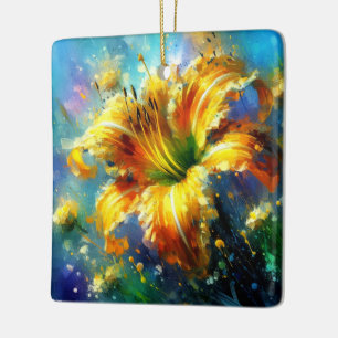 Ornement En Céramique Peinture impressionniste florale quotidienne Jaune