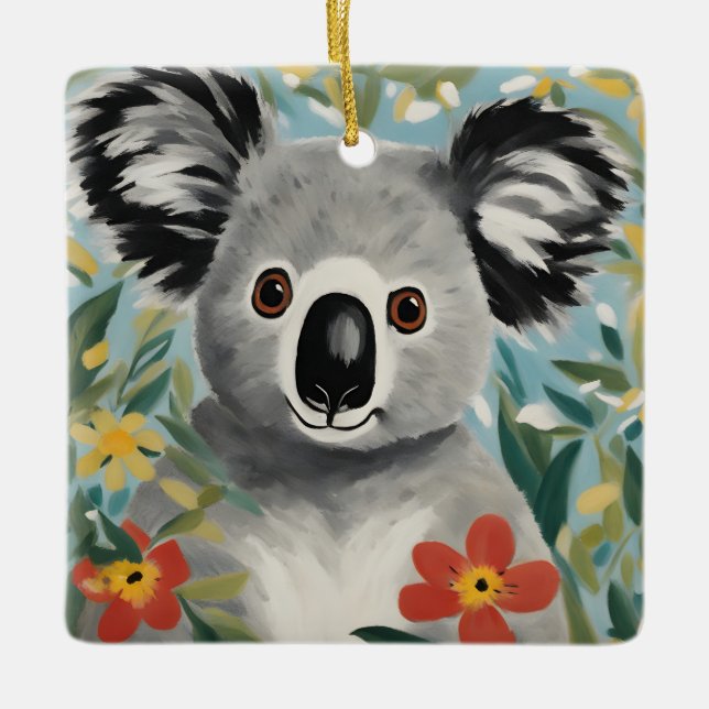 Ornement En Céramique Peinture Koala (Devant)