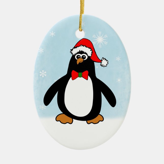 Ornement En Céramique Penguin de Christmas (Devant)