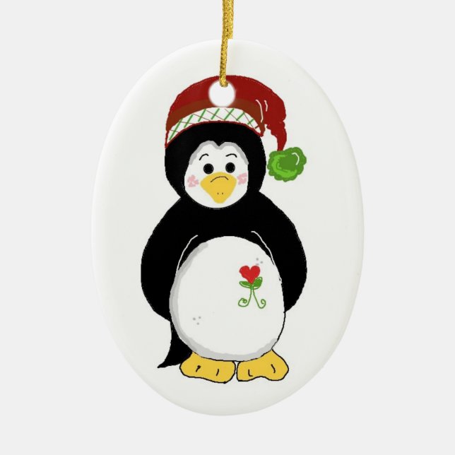 Ornement En Céramique Penguin de Christmas (Devant)