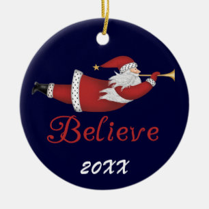 Ornement En Céramique Père Noël Believe Dated Keepsaké Ornament