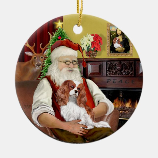 Ornement En Céramique Père Noël Blenheim Cavalier (Devant)