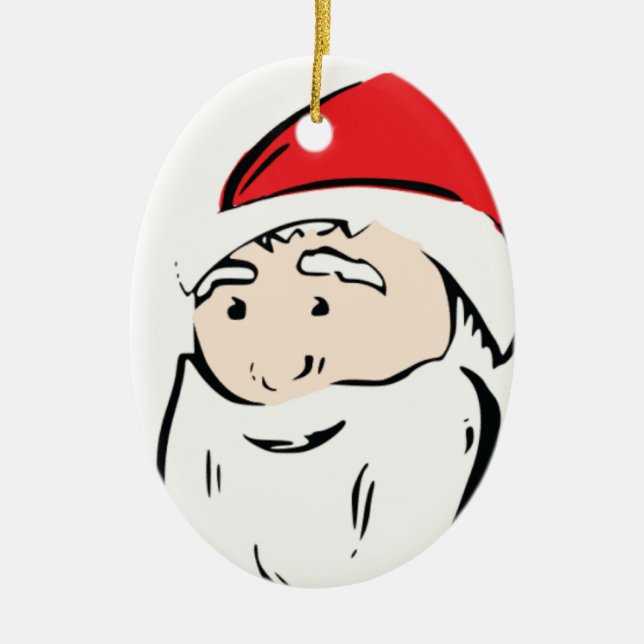 Ornement En Céramique père Noël Cartoon Ornament (Devant)