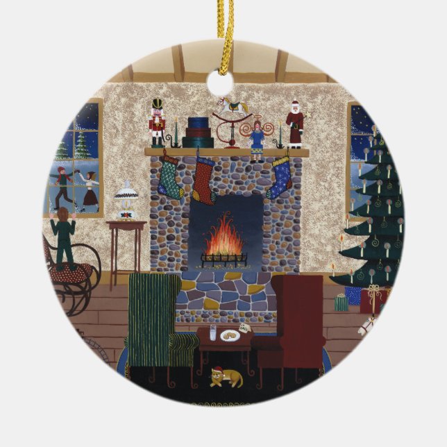 Ornement En Céramique Père Noël de attente (Devant)
