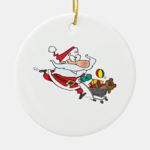 Ornement En Céramique Père Noël de dessin animé drôle pour les achats