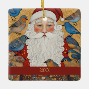 Ornement En Céramique Père Noël des bois