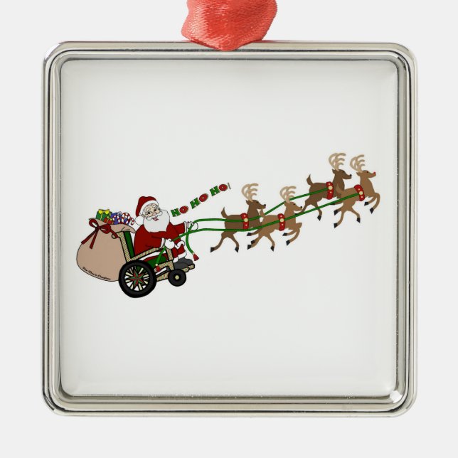 Ornement en céramique - Père Noël en fauteuil roul (Devant)