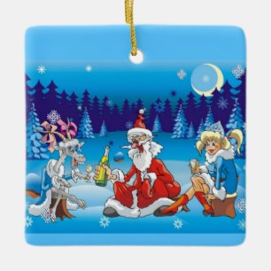 Ornement En Céramique père Noël épouvantable